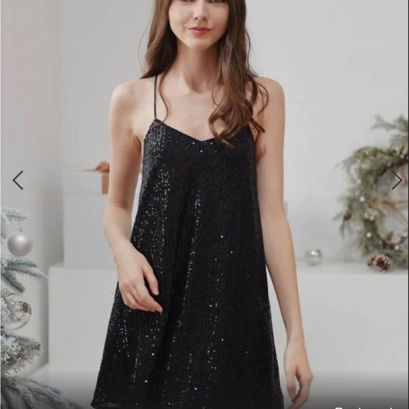 Solemio Dresses & Skirts - Solemio Black Mini Sequin Dress Small